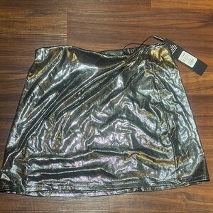 Metallic mini skirt